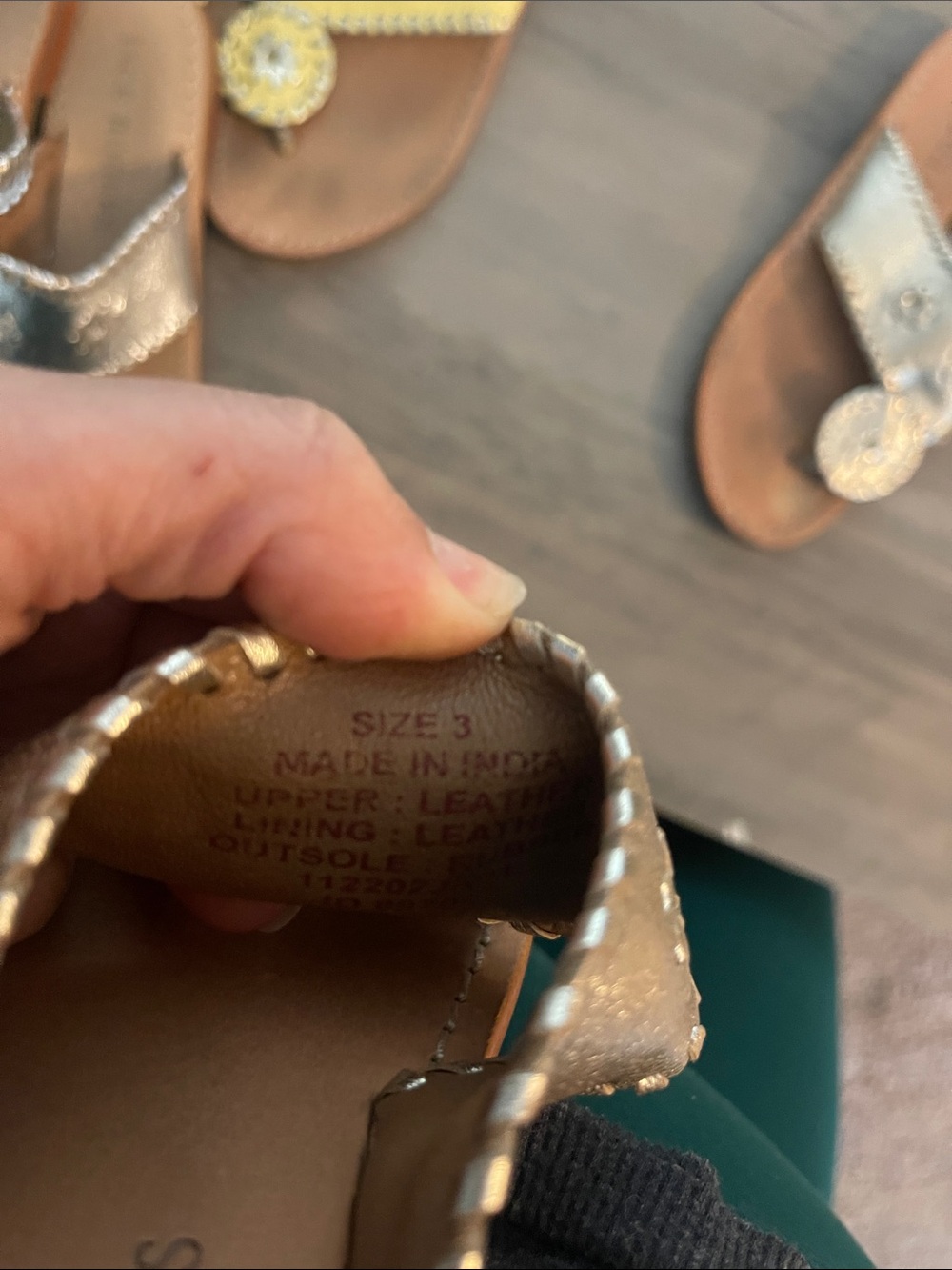 Jack Rogers Metallic Gold Thong Sandals with Medallion - Picture 2 of 2